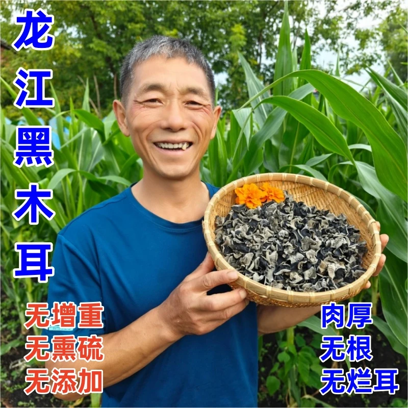 【小刀专属】东北特产正宗黑木耳头茬新耳无根肉厚农产品黑龙江精选
