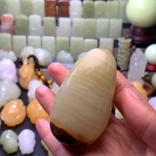 石材方解石手把件