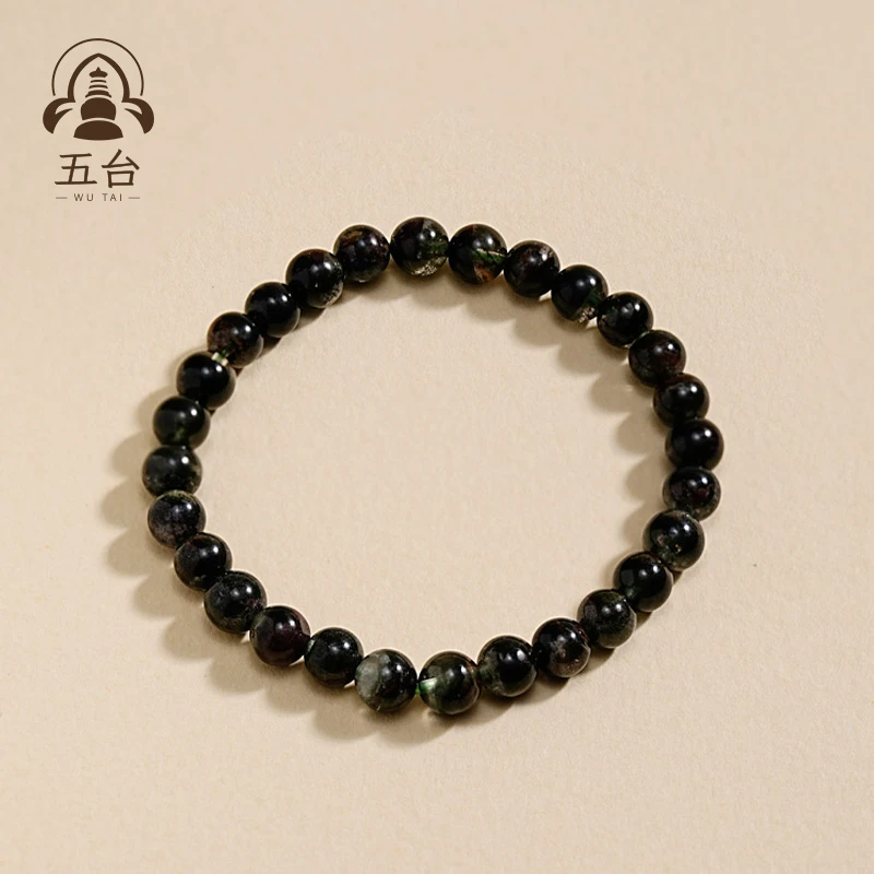 五台【灵岫含烟】绿幽灵单圈手串