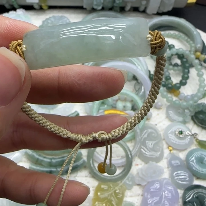 紫***墨翡翠未镶嵌手链手牌