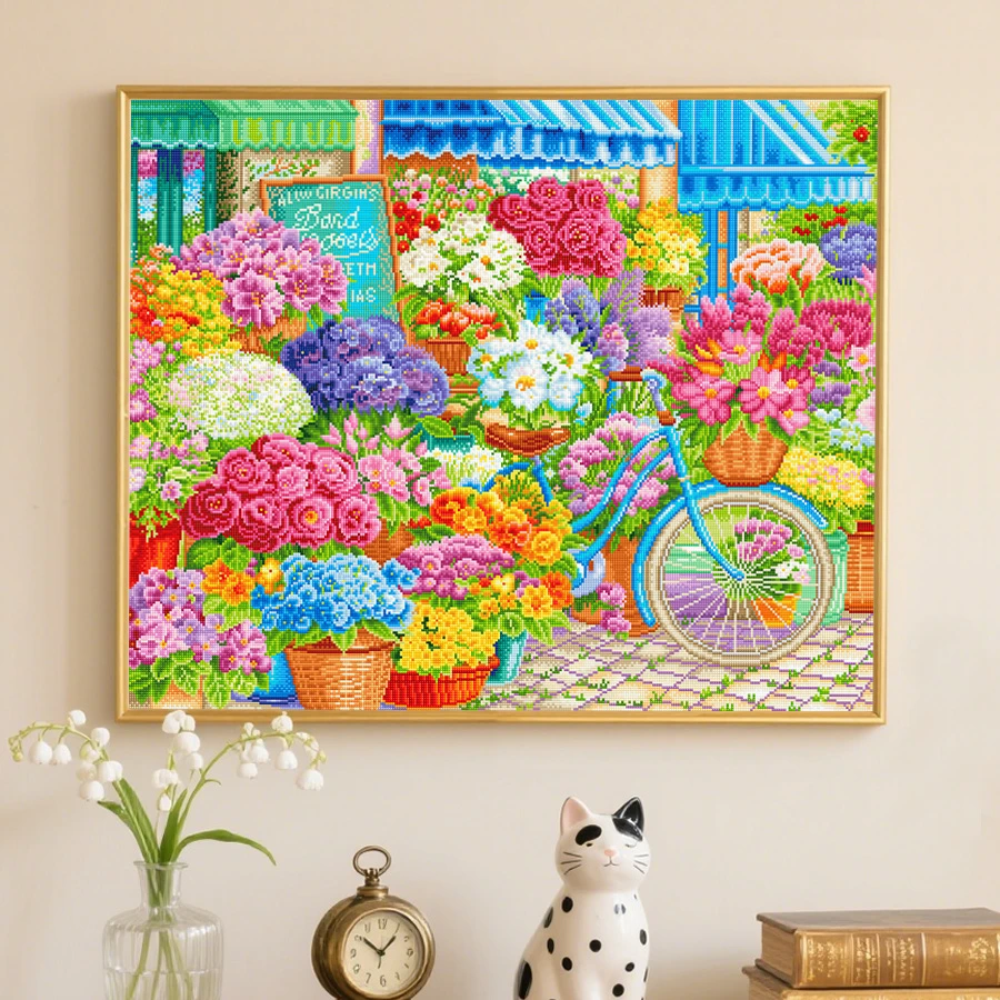 【新疆长绒棉双纱棉】HH-001花房十字绣大/小格 花卉客厅画63色