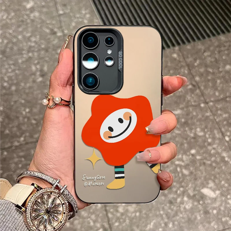 星星笑脸适用三星s30手机壳s25新款s24磨砂彩银S23fe防摔s22外壳