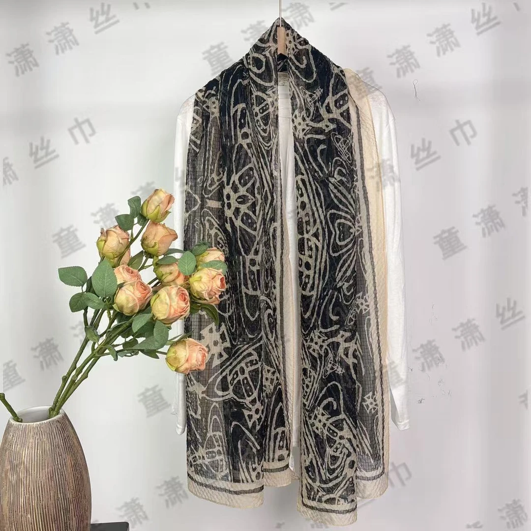 （墨影土星）新款皱皱纱65*180左右围巾