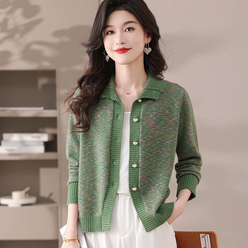 彩纱开衫外套女2025春秋短款设计感爆款针织衫新款长袖薄洋气小衫