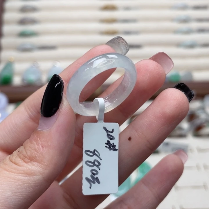 翡翠未镶嵌戒指a57港圈20高冰高透白冰