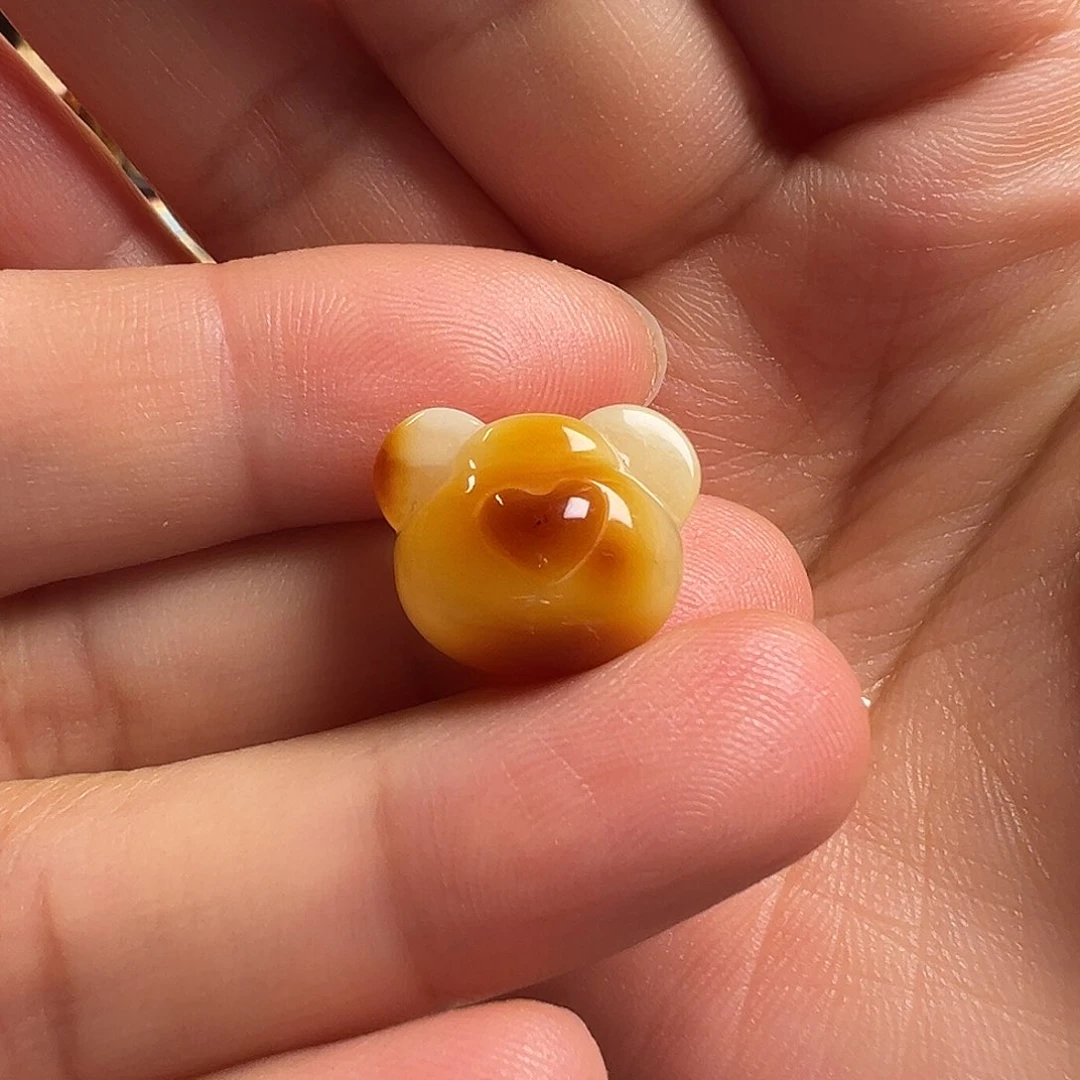 蜜蜡颈饰未镶嵌熊头（有花粉 打孔不退换）