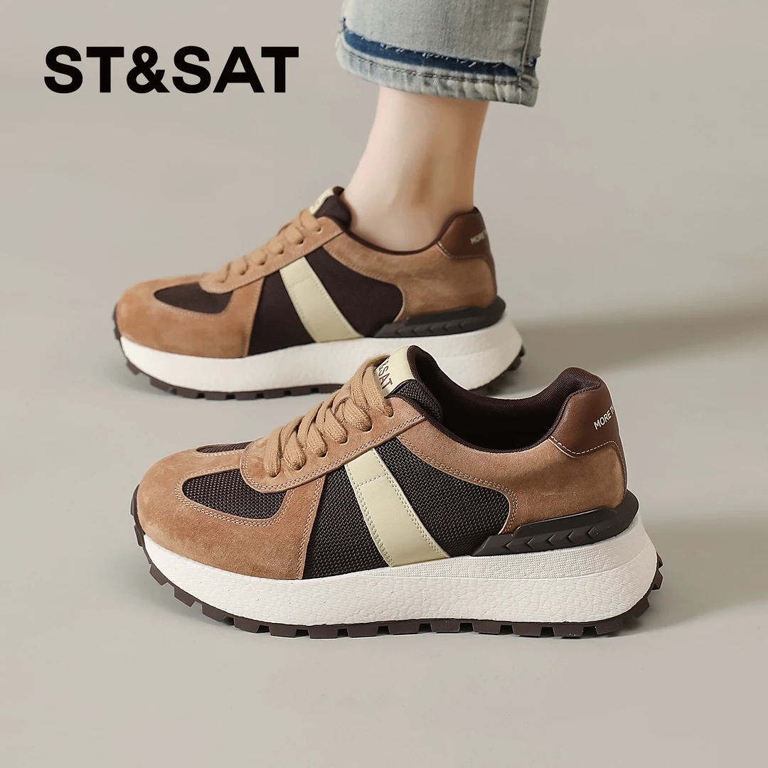 星期六复古厚底阿甘鞋女士2025秋季新款鞋子女ins潮牌百搭德训鞋