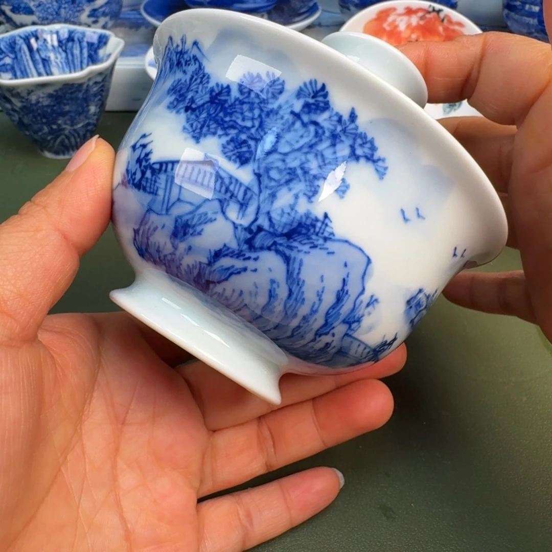 瓷景德镇纯手绘茶具圆圆214