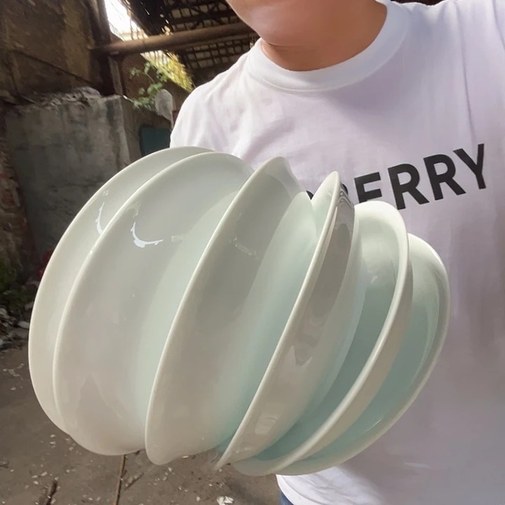 景德镇陶瓷玉泥8寸窝盘6只