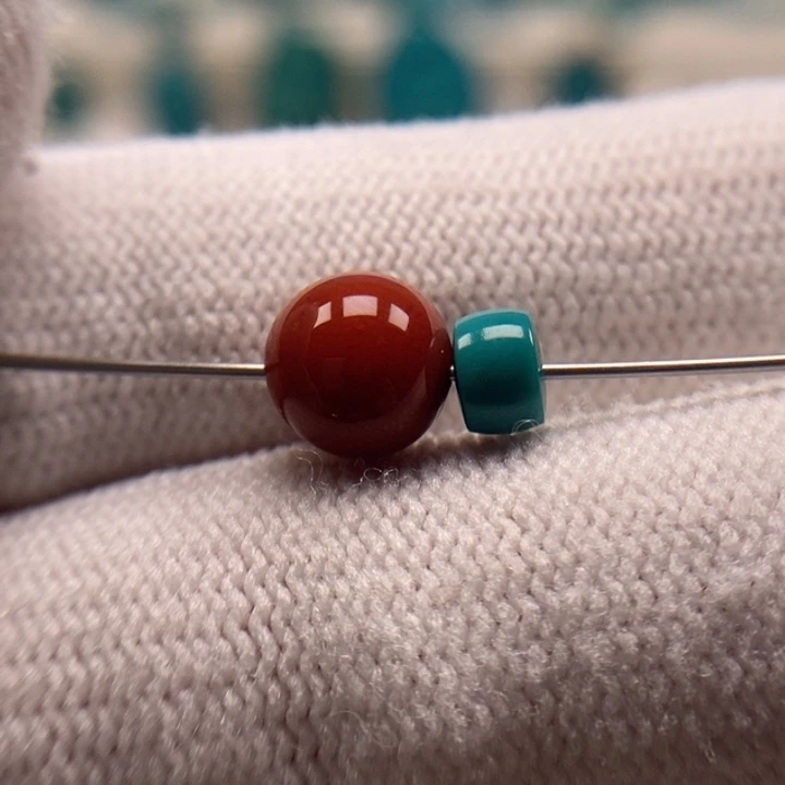 未镶嵌南红玛瑙珠宝奇石南红圆珠7.5mm直切5.1mm