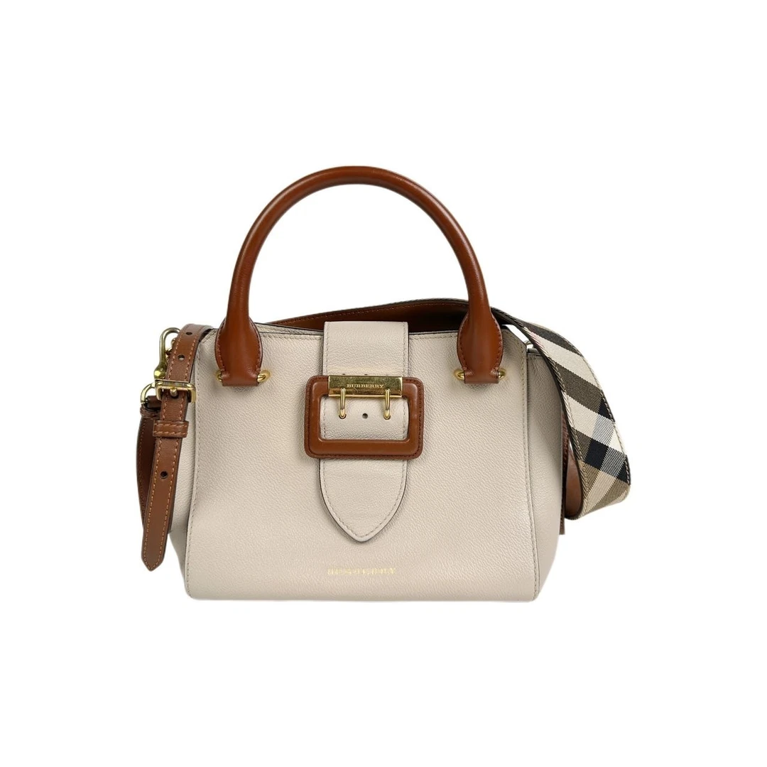 95新 BURBERRY/博柏利 buckle 焦糖拼色 牛皮 小号 斜挎包