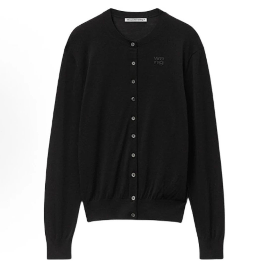 未使用 alexander wang亚历山大王 FW24 徽标装饰压纹长袖针织衫