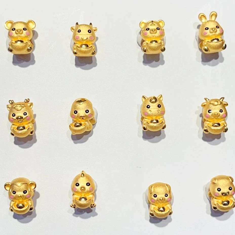 足金999珐琅彩元宝生肖精美黄金饰品（商品总价减了20作运费）