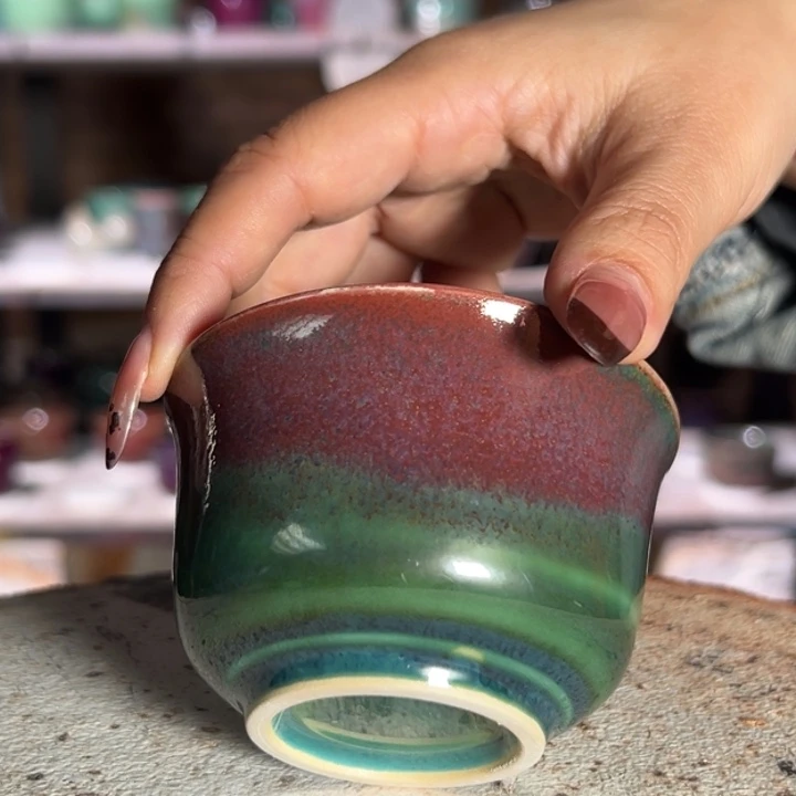 瓷片钧瓷杯子小摆件49