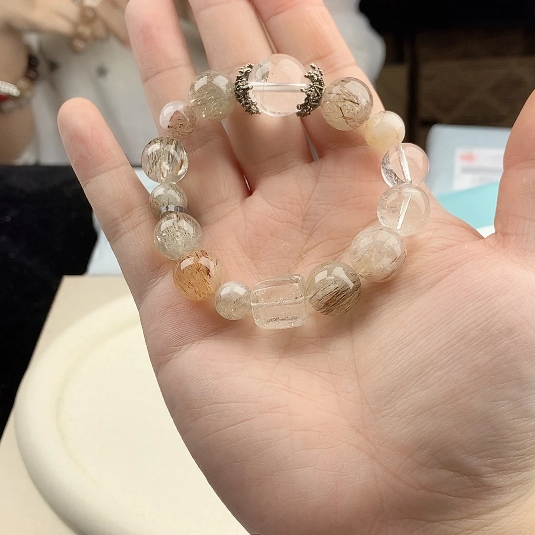 手链银S925镀金镶嵌水晶
