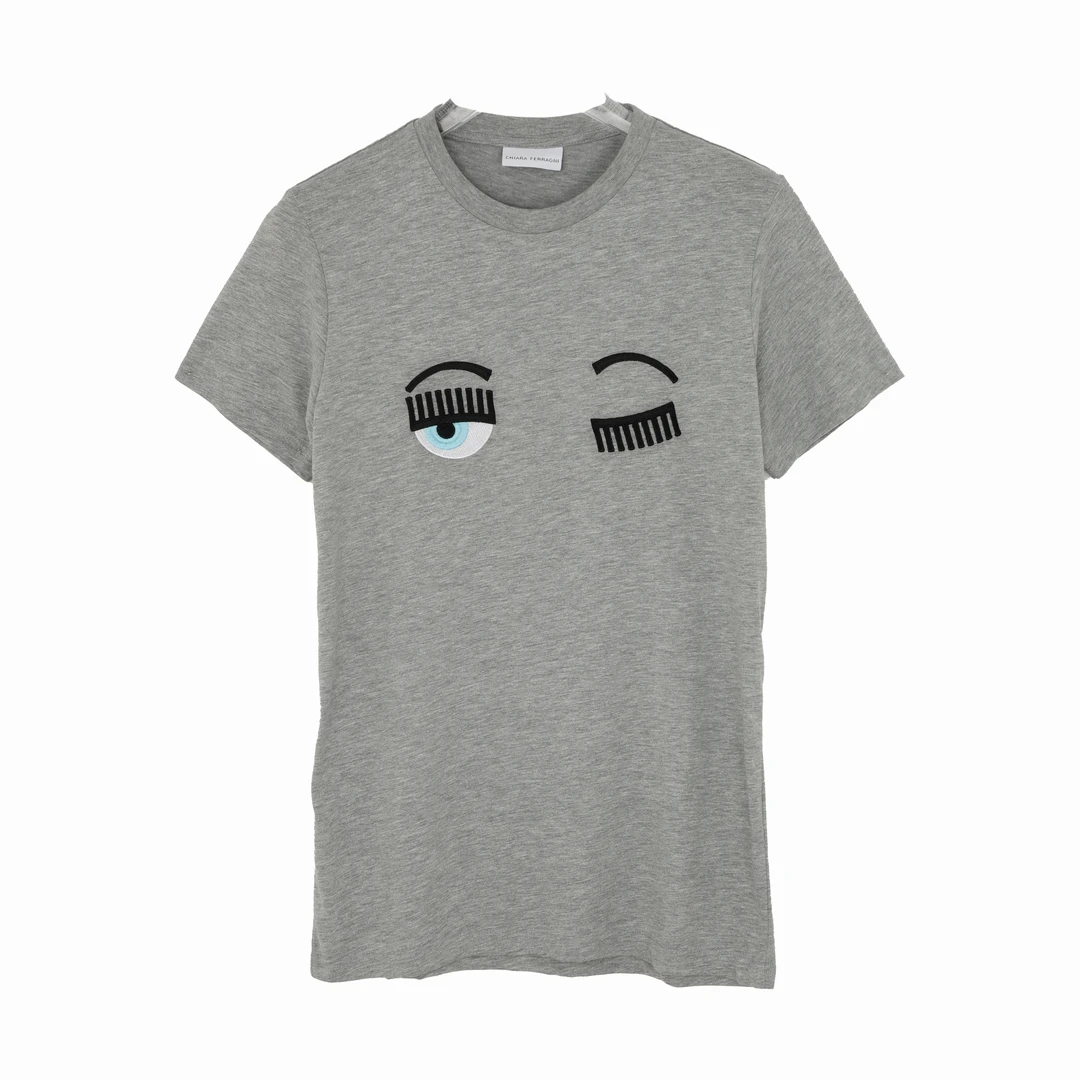未使用 Chiara Ferragni 男士眼睛纯棉短袖T恤CFT001 Gray