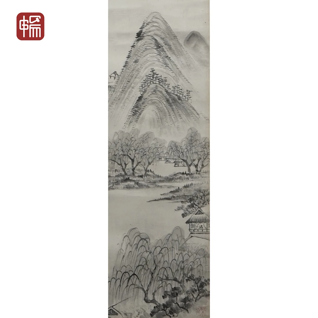 JH080 近现代《山水》涤舸75*26（1.75平尺）纸本立轴  FL