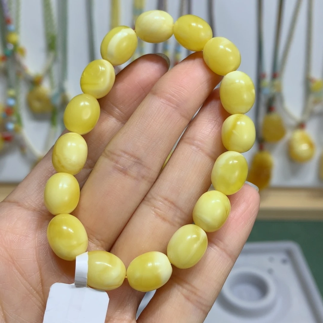 蜜蜡手链未镶嵌9.5mm尺寸