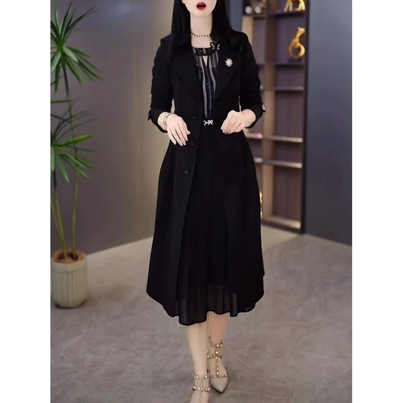 【风衣】2025早秋新款轻职风洋气时尚中长款百搭收腰显瘦风衣