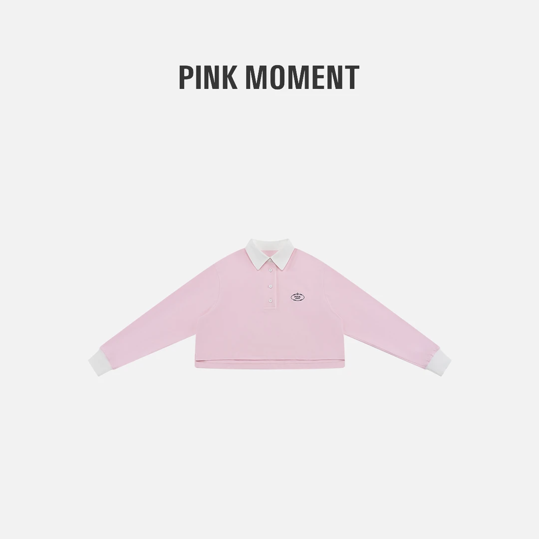 PM王囡囡 “学院系甜妹” POLO领休闲长袖T ND1A0024