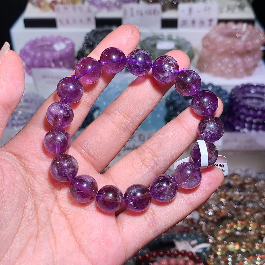 未镶嵌手链水晶巴西紫黄兔毛幽灵12