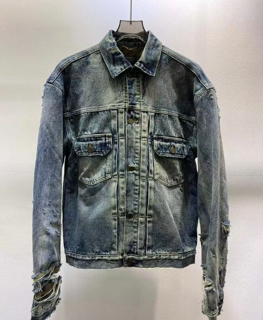 美好精品牛仔衣451~500时尚美式休闲翻领水洗长袖简约修身