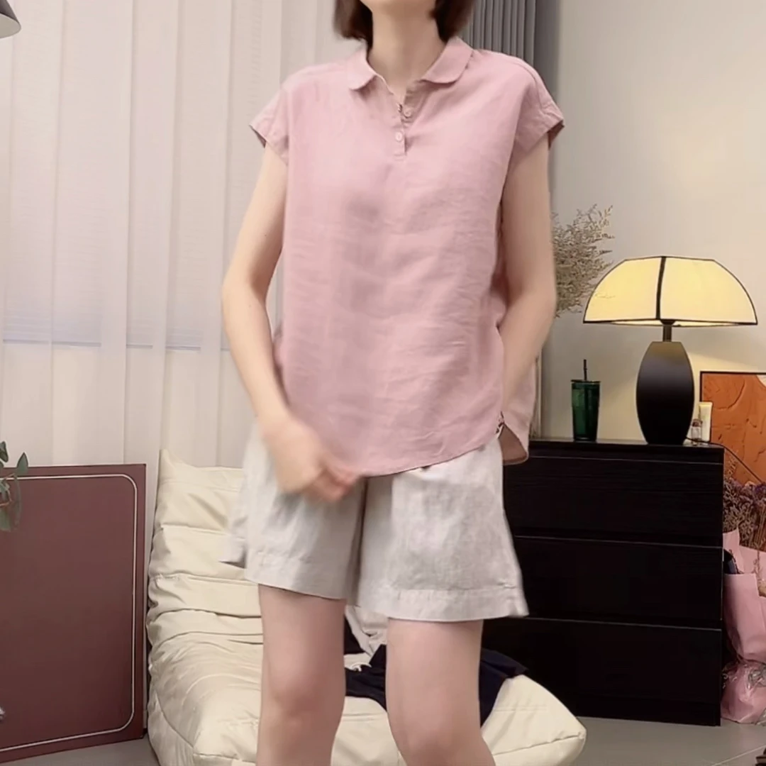 设计感简约时尚气质日常通勤衬衫女2025夏季新款女士百搭宽松上衣