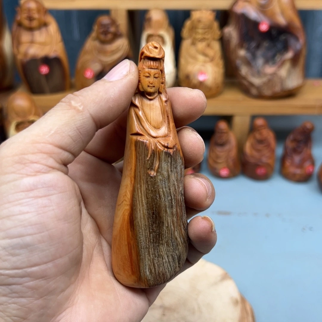 寸***新木崖柏木摆件手把件