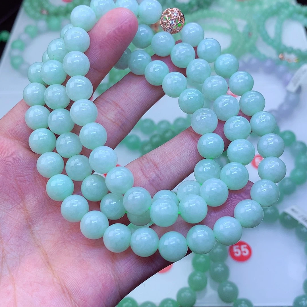 翡翠未镶嵌毛衣链卡9.5