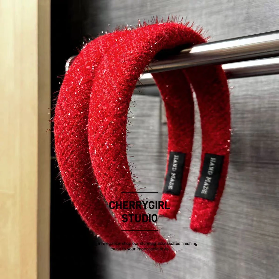 STUDIO复古/宫廷发箍宽边法式毛绒秋冬丝绒饰品简约头箍韩版