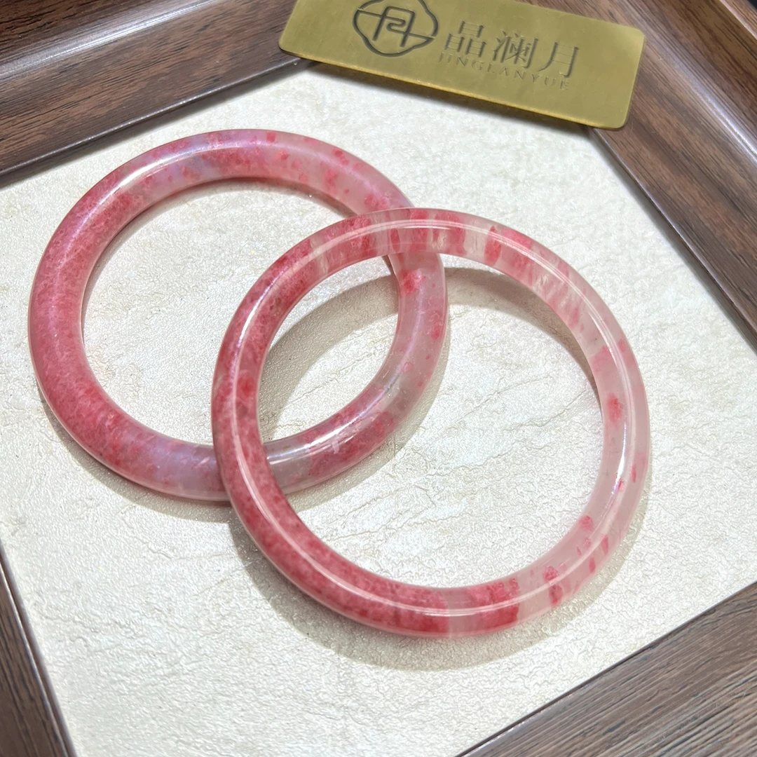【晶澜月】R063天然蔷薇辉石 高品樱花雨手镯 多样性发其一