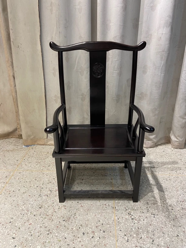 黑檀老料加粗大官帽（包邮）总高128坐高52坐宽72坐深52新中式