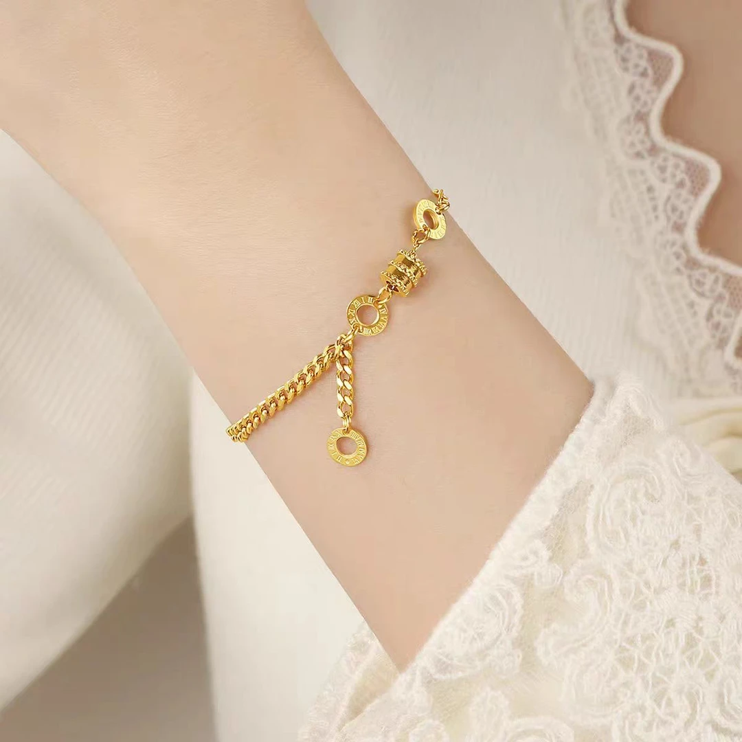 铜合金手链 【贺筱姐】精致百搭小蛮腰路路通装运珠手链SL137