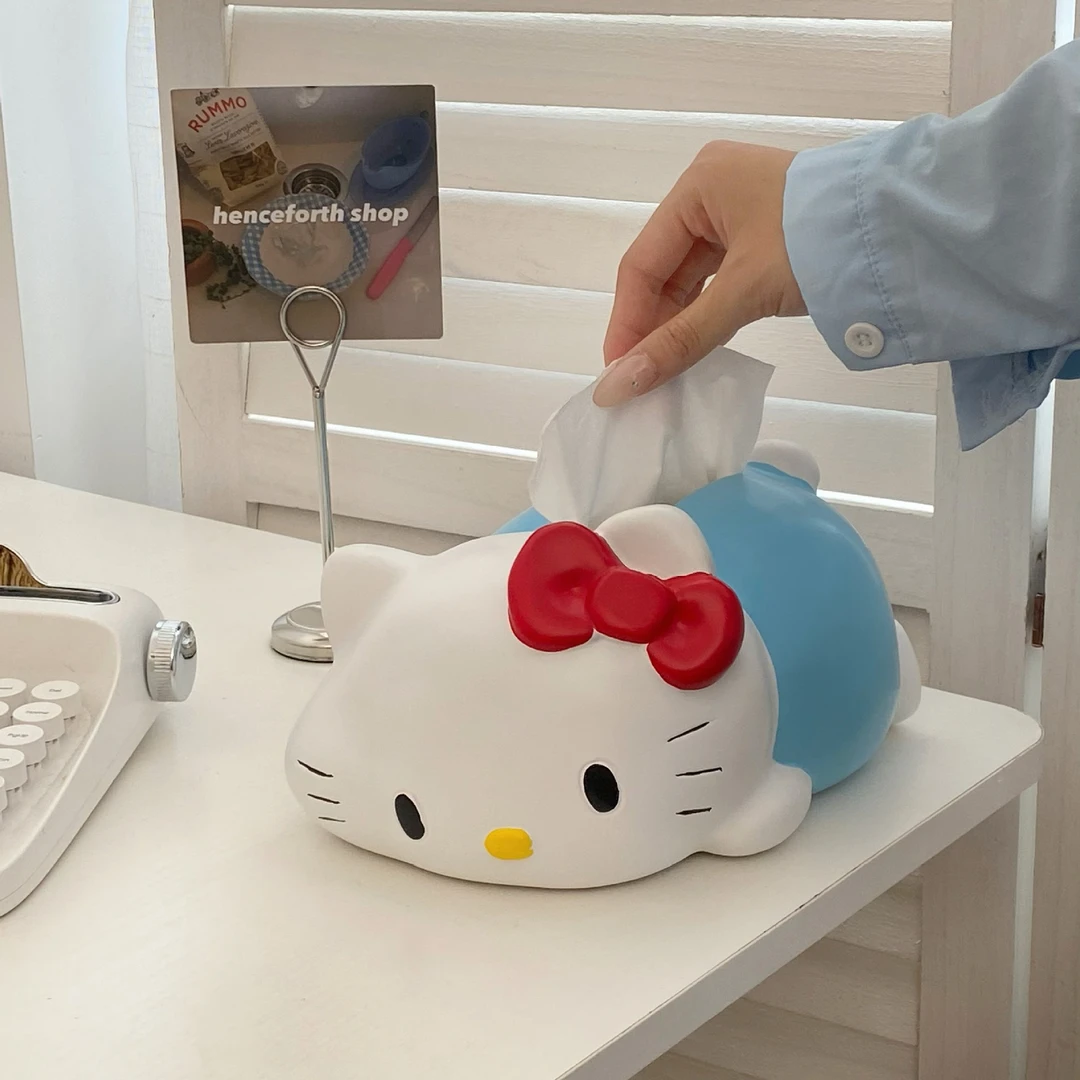 可爱猫咪纸巾盒新款树脂桌面抽纸盒卡通摆件家用客厅卫生间厕纸盒