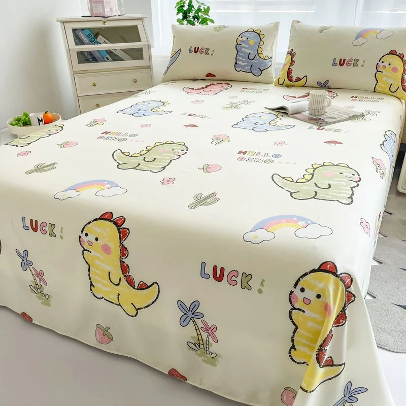 小清新夏季床单单件学生宿舍1.5m单双人亲肤被单枕套三件套家用