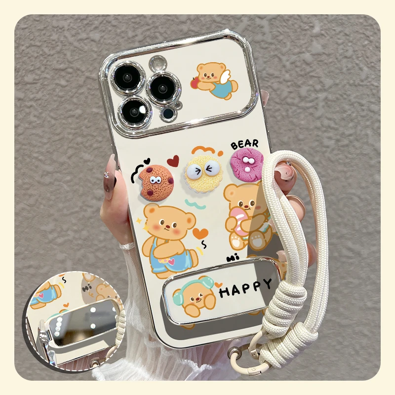 【苹果/华为/oppo/vivo/小米】适用音乐小熊大视窗手机壳防摔套女款