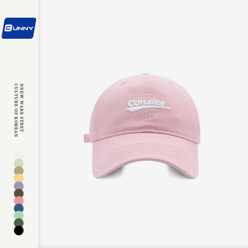 韩系潮牌字母刺绣大头围棒球帽子明星同款韩版情侣百搭软顶鸭舌帽