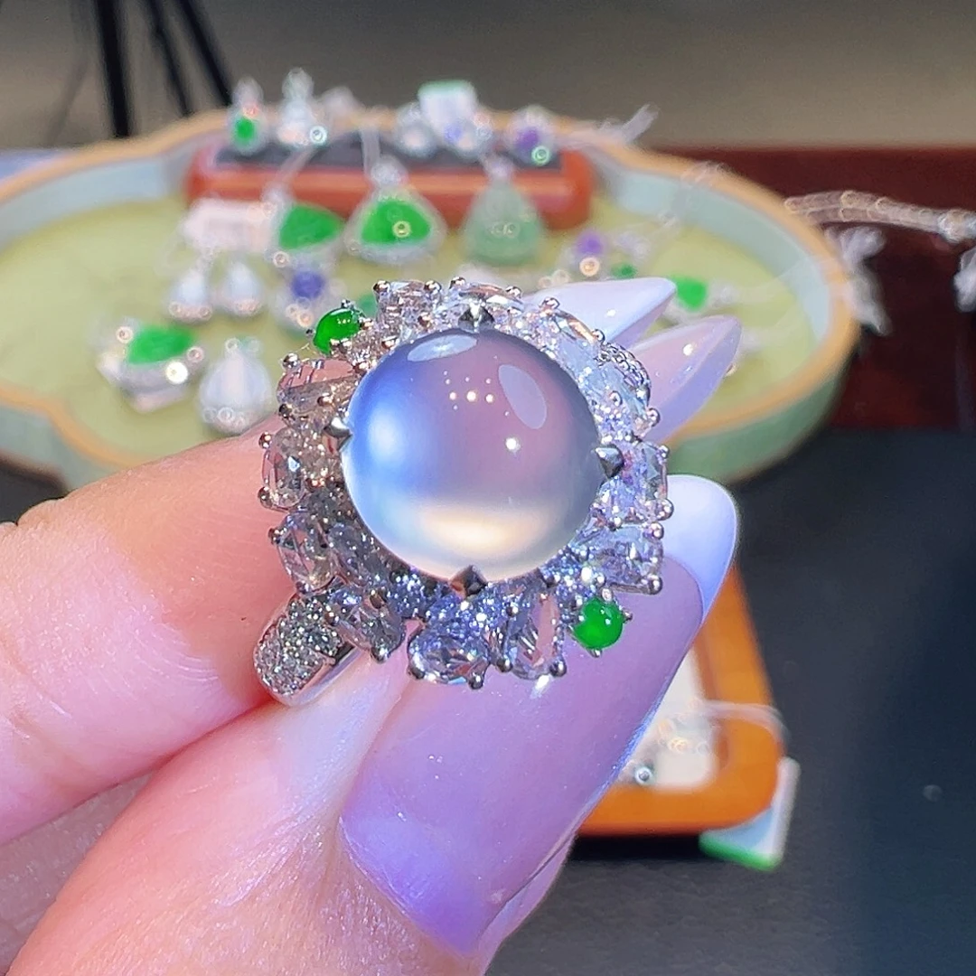 翡翠18K金镶嵌戒指翡翠