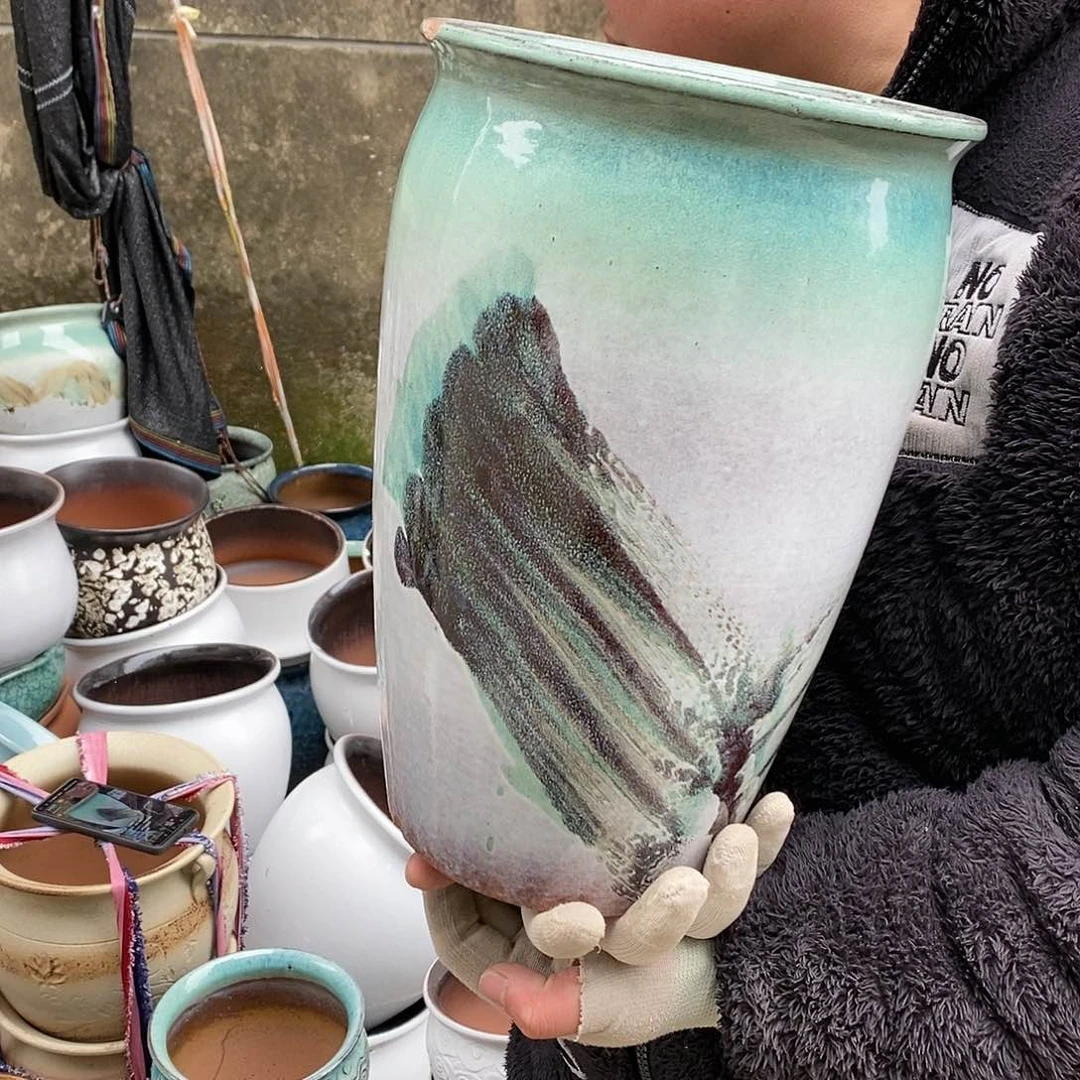 紫砂花盆瑕疵口20高31