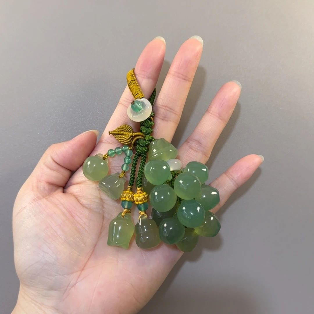 玛瑙/玉髓未镶嵌钥匙挂件