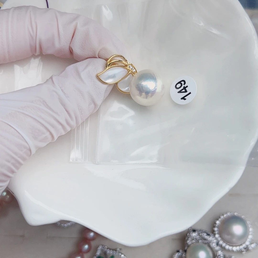 银S925镶嵌淡水珍珠耳饰