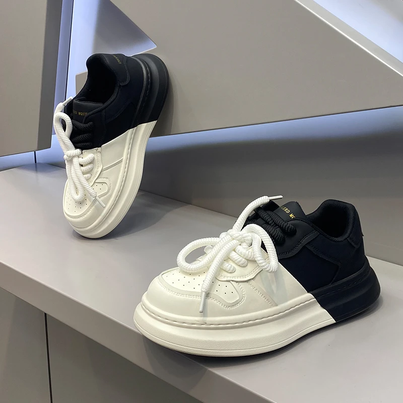 轻质时尚增高潮流秋季单鞋厚底男士运动休闲潮鞋小众百搭老爹鞋男