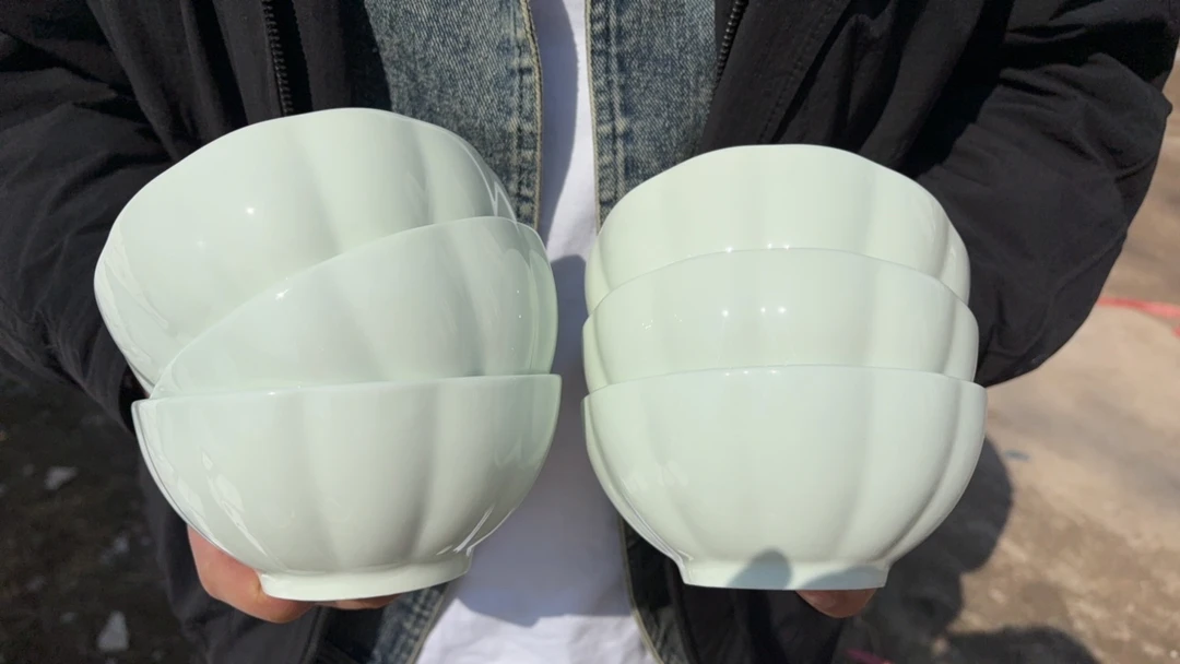 当代 景德镇高温陶瓷影青5寸米饭碗6只