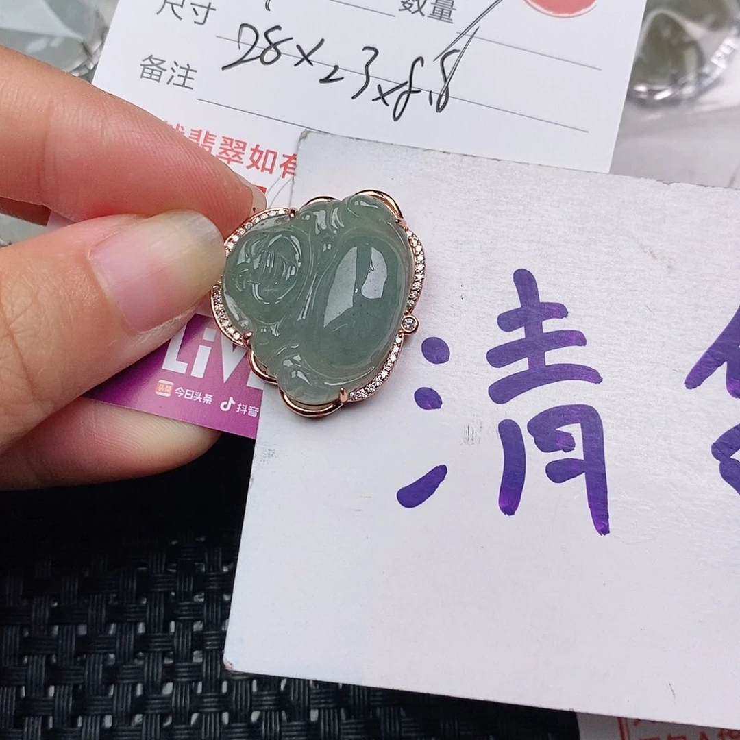 颈饰银S925镶嵌翡翠
