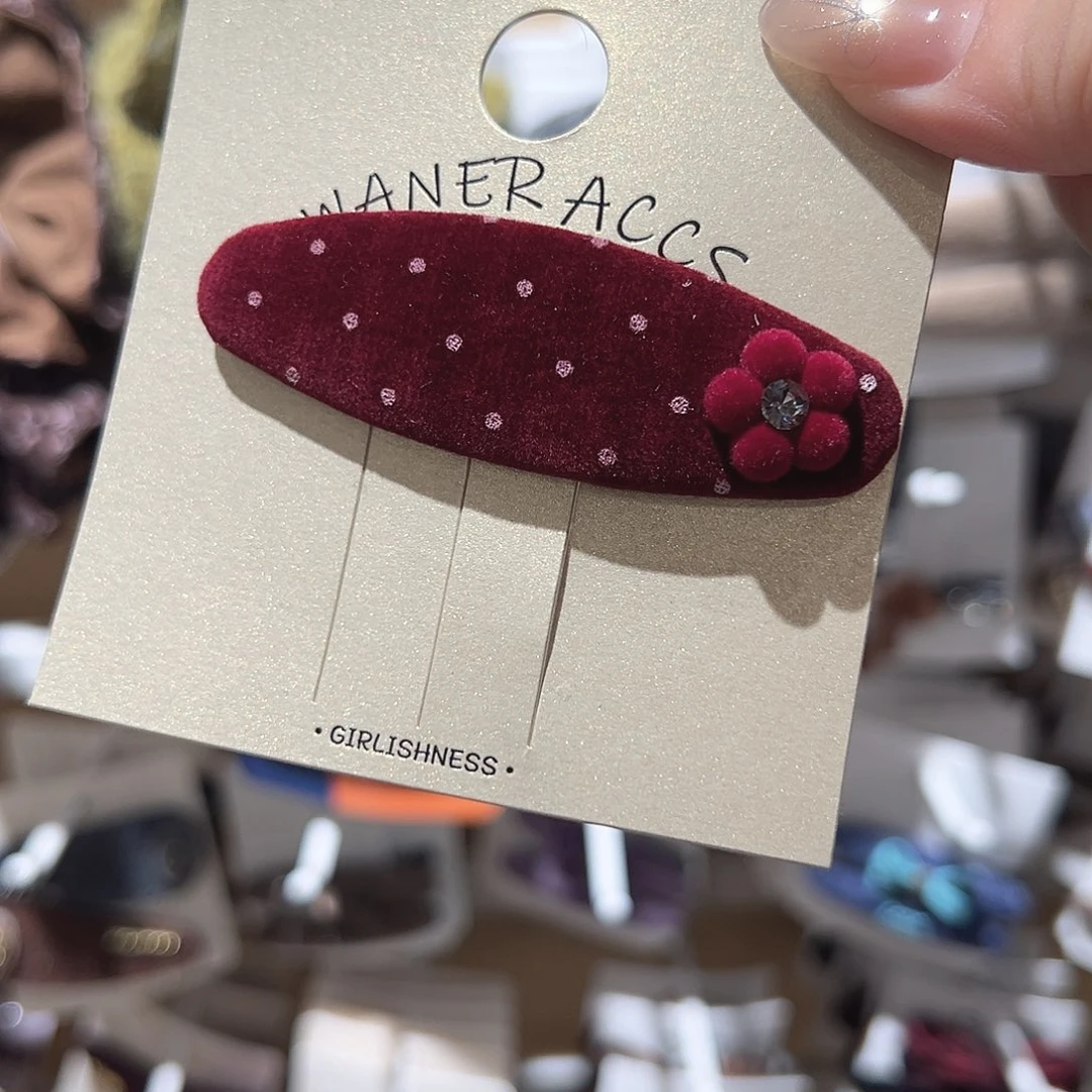 小***乖非金属红色波点小花掰掰