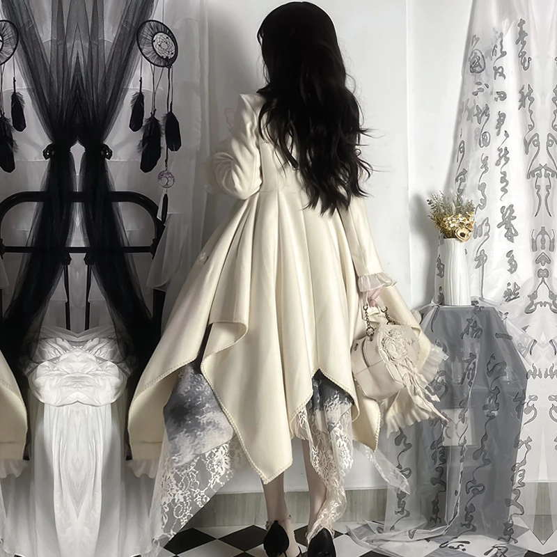 来信与诗·荒山月｜WP原创诧寂风加厚毛呢外套大衣不规则秋冬中华风