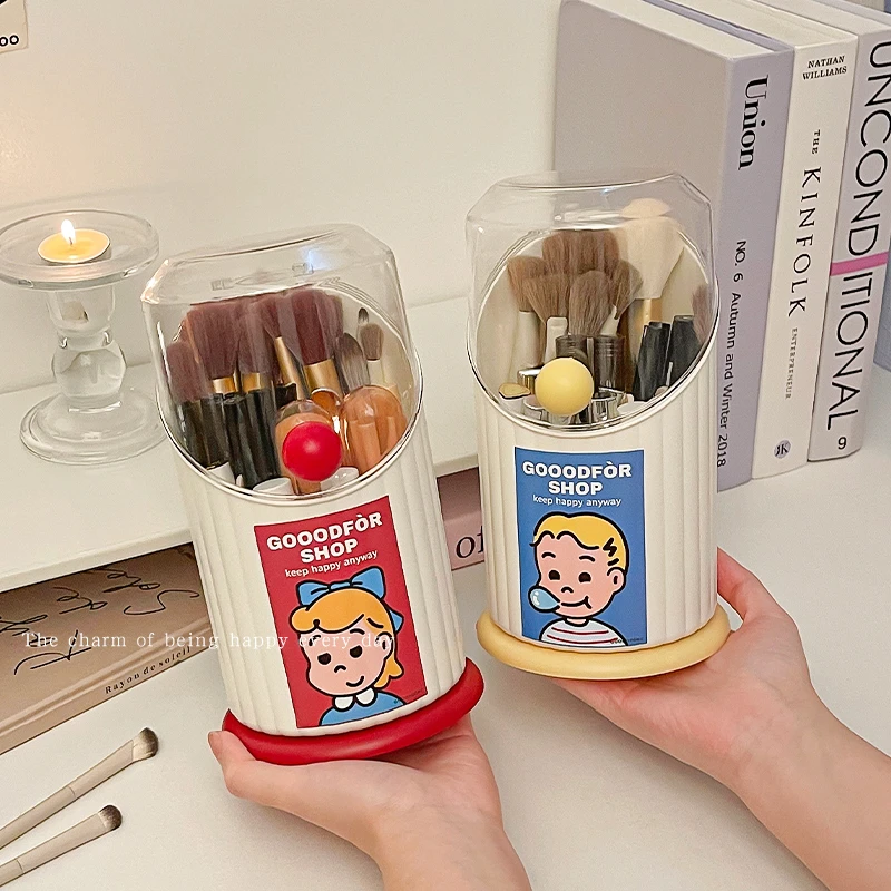 化妆刷收纳筒分格防尘梳妆台化妆品收纳盒口红眼影置物架桌面笔筒