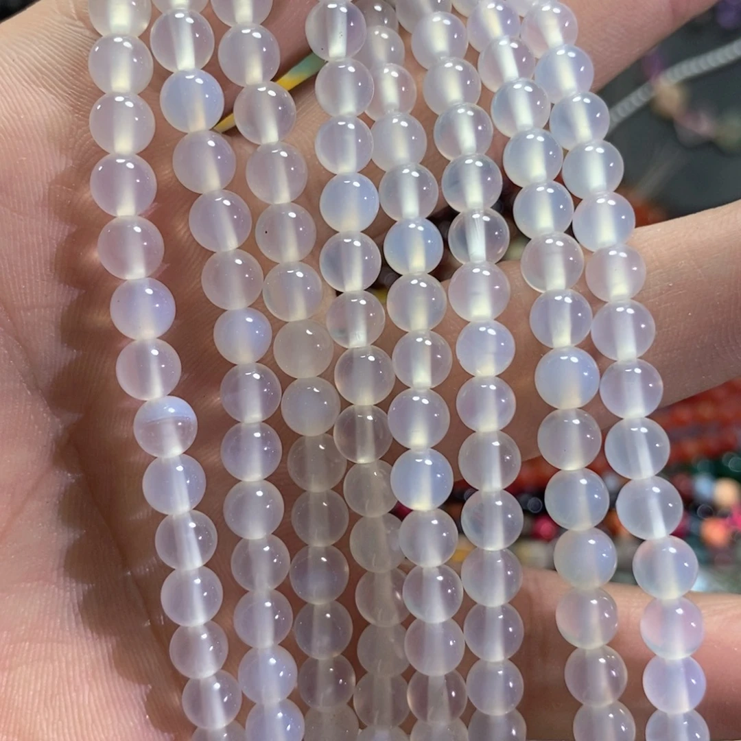未镶嵌玛瑙/玉髓珠宝半成品天然荔枝冻玛瑙一条卡6mm