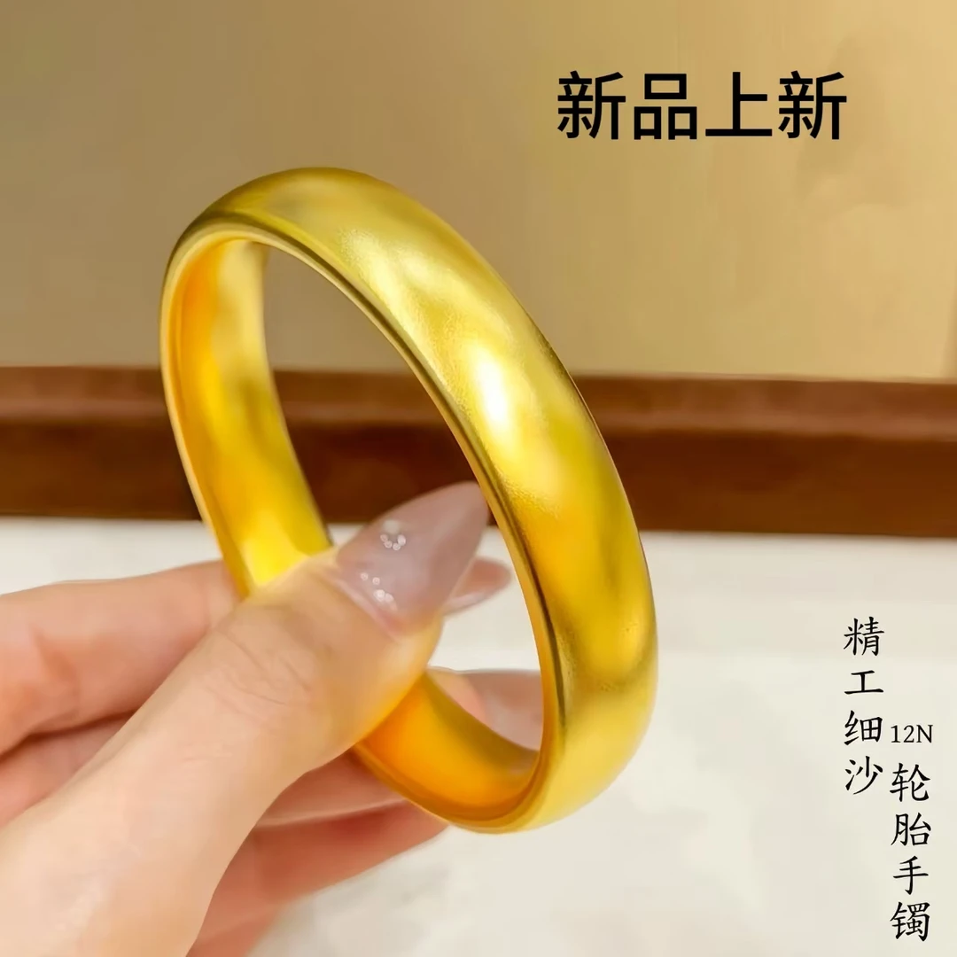 铜合金手镯 加重卡12mm亮面轮胎手镯加厚