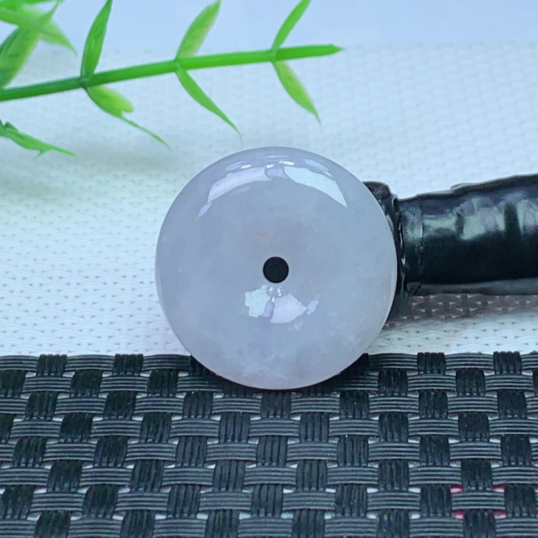缅甸天然A货翡翠 浅紫平安扣吊坠 尺寸；26*6.5mm